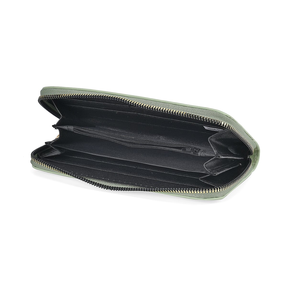 Light Green Embroidery Ellipsoid Faux Leather Crossbody Bag with Wallet image number 8