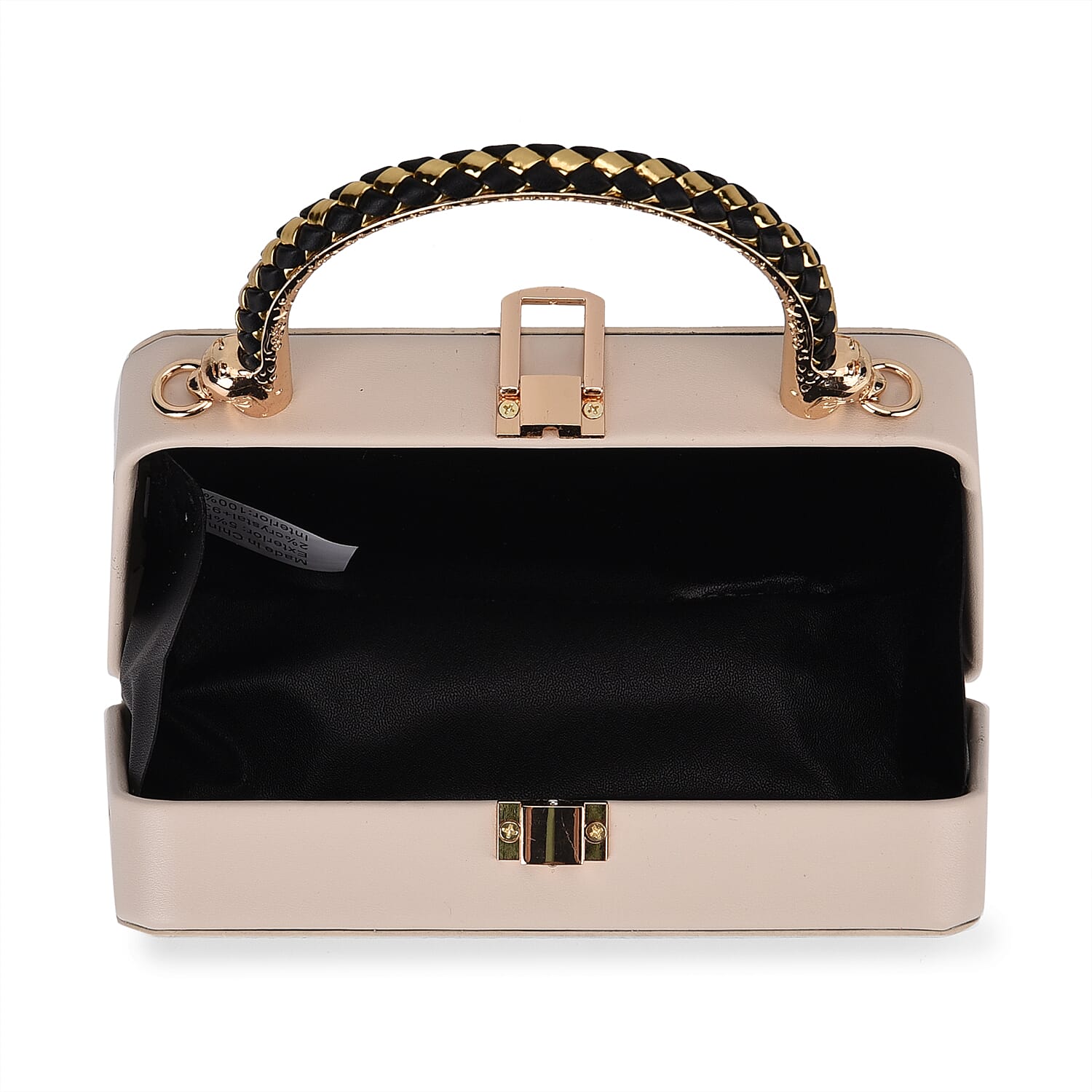 White Sparkling Crystals Faux Leather Crossbody Bag with Shoulder Chain