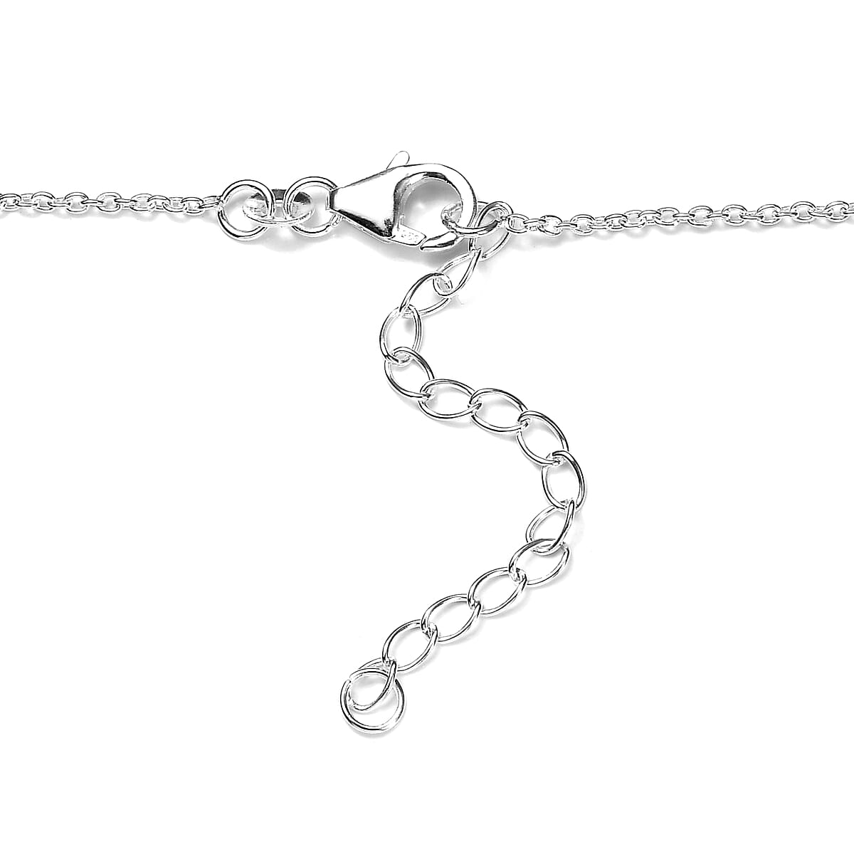 Peridot Color Crystal Necklace 18 Inches in Sterling Silver image number 4