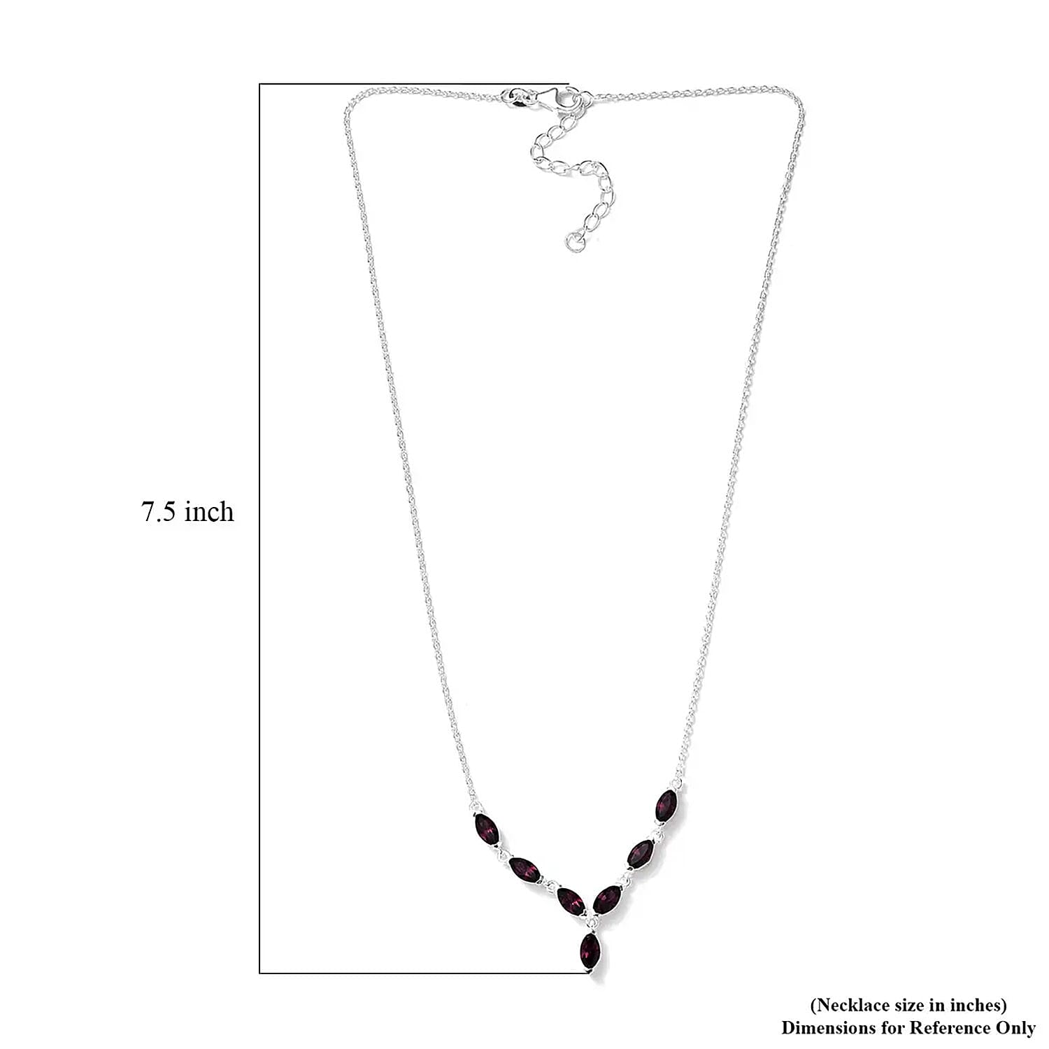Designer Premium Foilback Amethyst Color Austrian Crystal Necklace 18 Inches in Sterling Silver