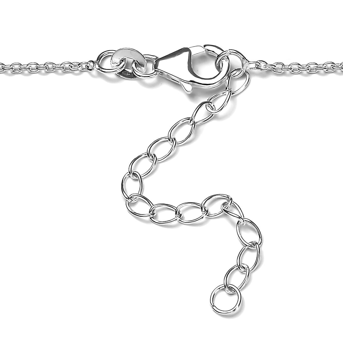 Designer Premium Sapphire Color Austrian Crystal Necklace 18-20 Inches in Sterling Silver image number 4