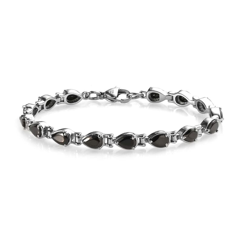 Elite Shungite Bracelet in Stainless Steel (6.50 In) 3.85 ctw