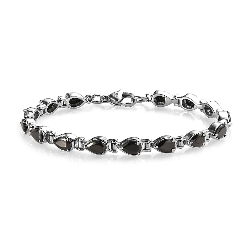 Elite Shungite Bracelet in Stainless Steel (6.50 In) 3.85 ctw