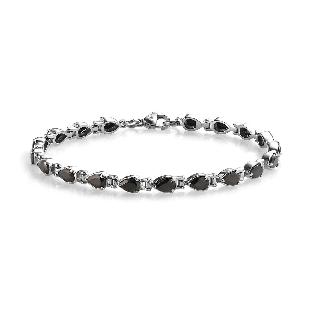 Elite Shungite Bracelet in Stainless Steel (8.00 In) 4.85 ctw image number 0