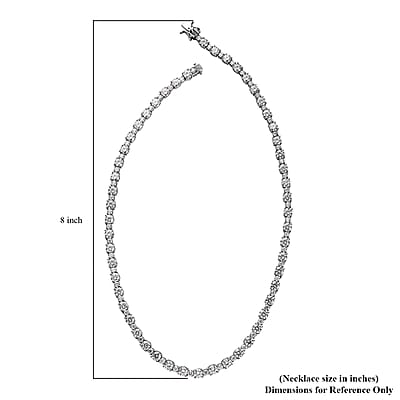  Moissanite Tennis Necklace 18 Inches in Platinum Over Sterling Silver 28.75 ctw