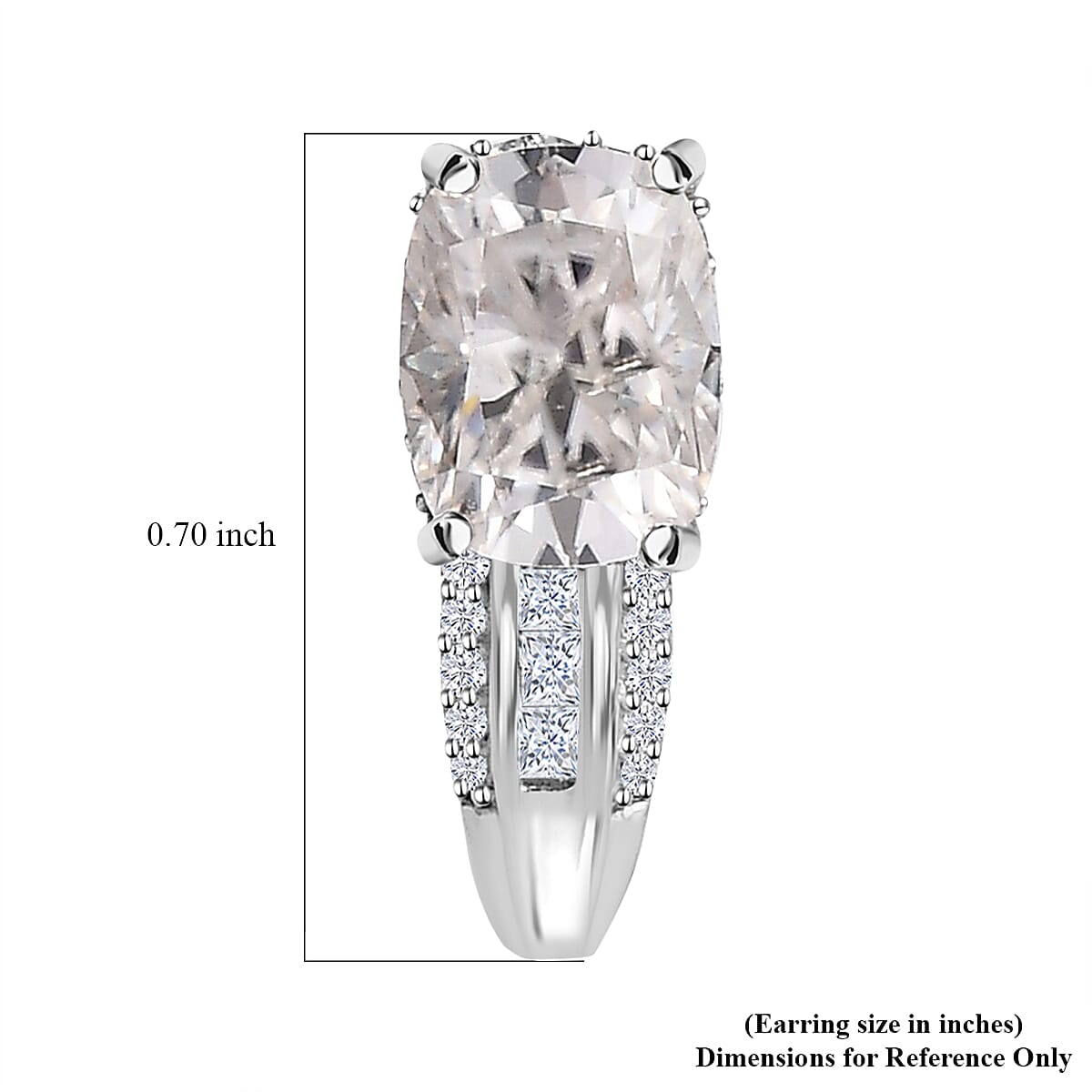 Moissanite J-Hoop Earrings in Platinum Over Sterling Silver 3.35 ctw