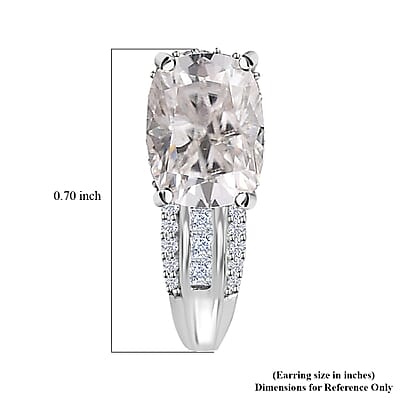 Moissanite J-Hoop Earrings in Platinum Over Sterling Silver 3.35 ctw
