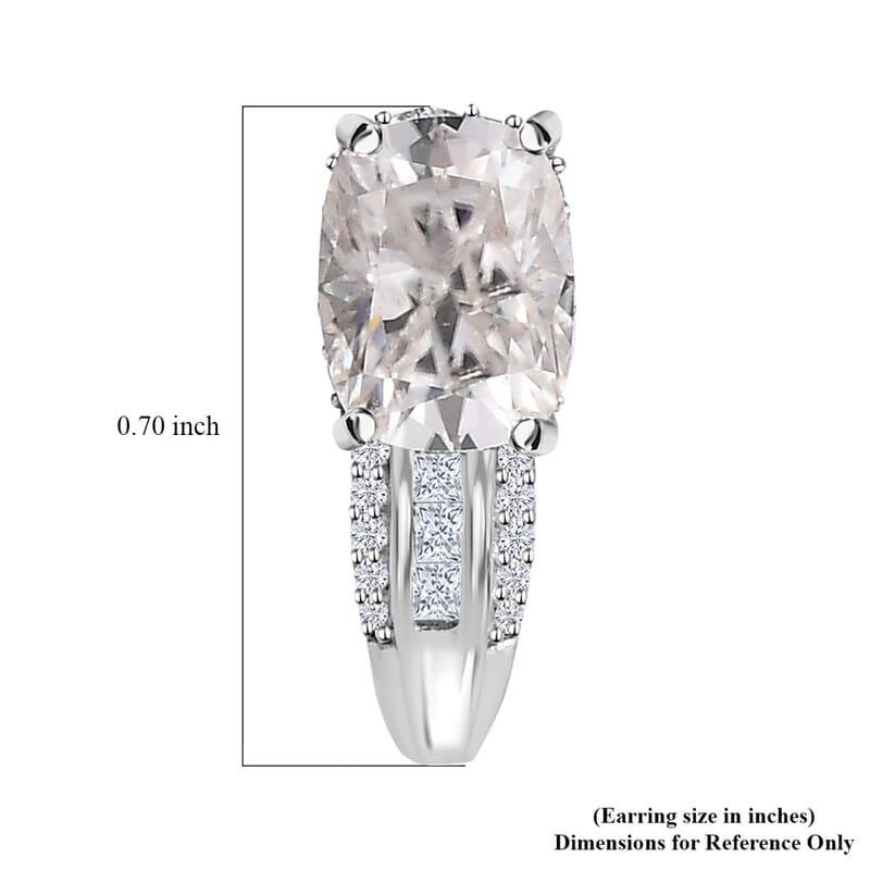 Moissanite J-Hoop Earrings in Platinum Over Sterling Silver 3.35 ctw