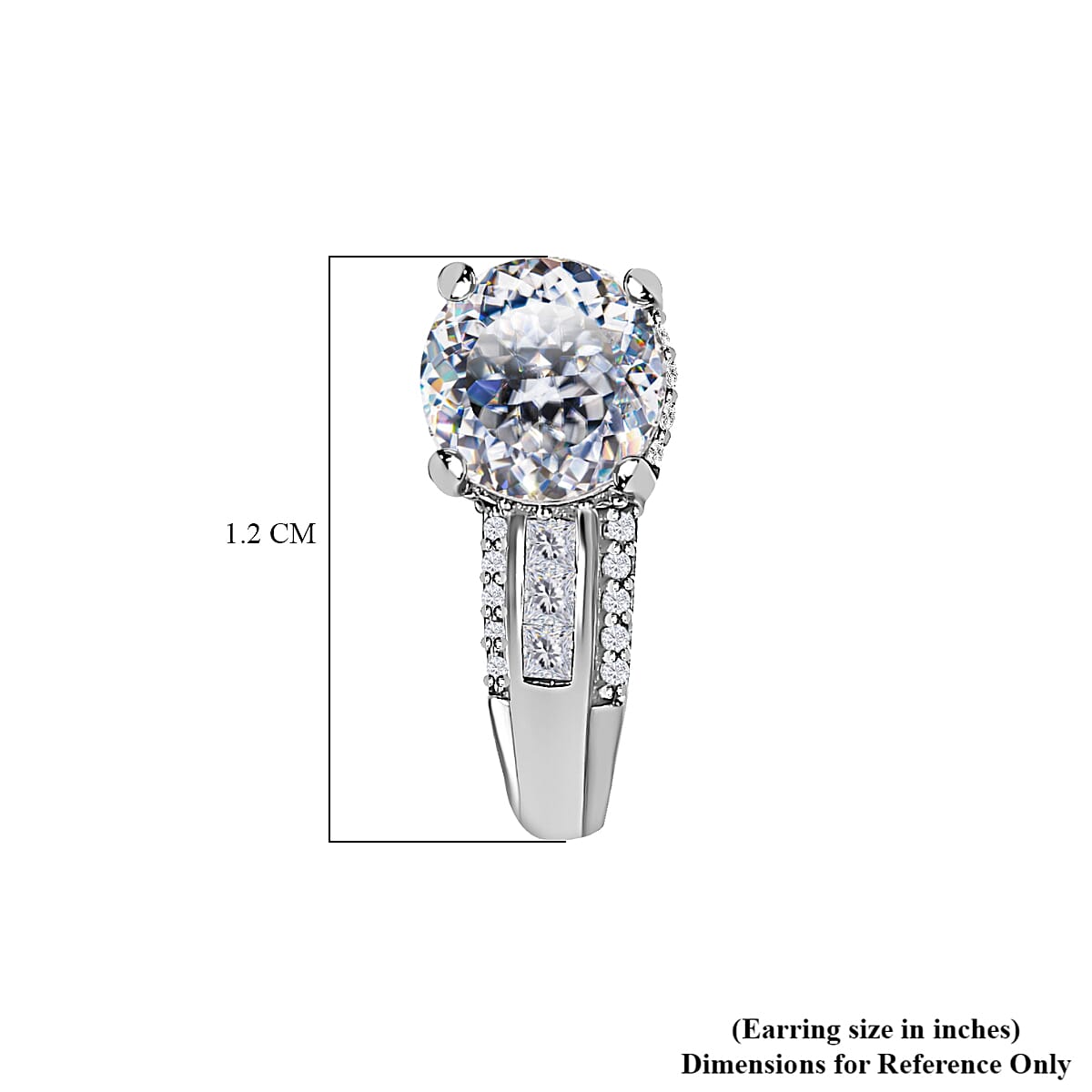 Moissanite J-Hoop Earrings in Platinum Over Sterling Silver 3.00 ctw image number 5