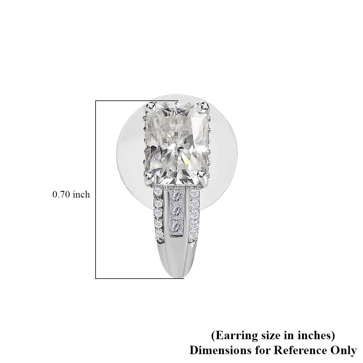 Moissanite J-Hoop Earrings in Platinum Over Sterling Silver 3.85 ctw image number 4