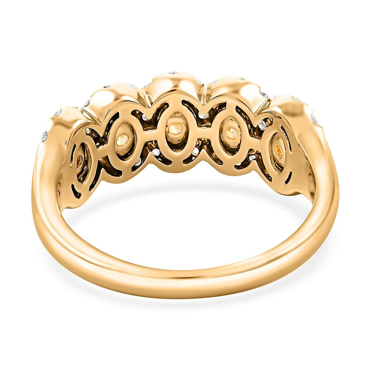 Modani 14K Yellow Gold SI Natural Yellow and White Diamond Ring (Size 12.0) 5.20 Grams 2.00 ctw image number 4