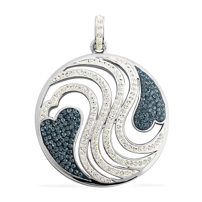 Blue and White Austrian Crystal Pendant