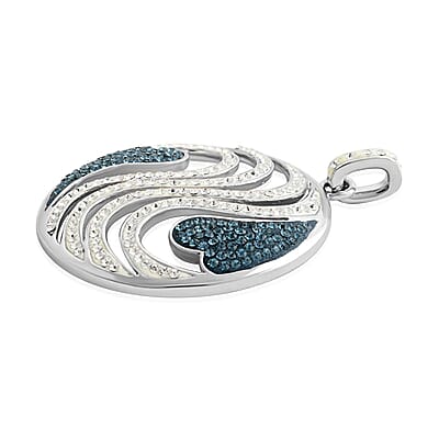 Blue and White Austrian Crystal Pendant