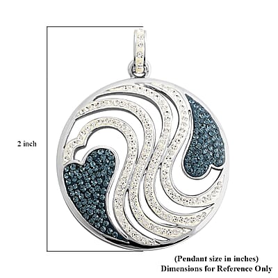 Blue and White Austrian Crystal Pendant