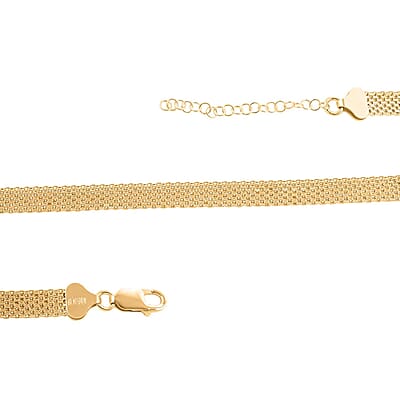 Italian 14K YG Over Sterling Silver Bismark 8 Lines Pave Necklace 18-20 Inches 14.60 Grams