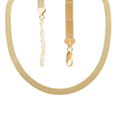 Italian 14K YG Over Sterling Silver Bismark 8 Lines Pave Necklace 18-20 Inches 14.60 Grams