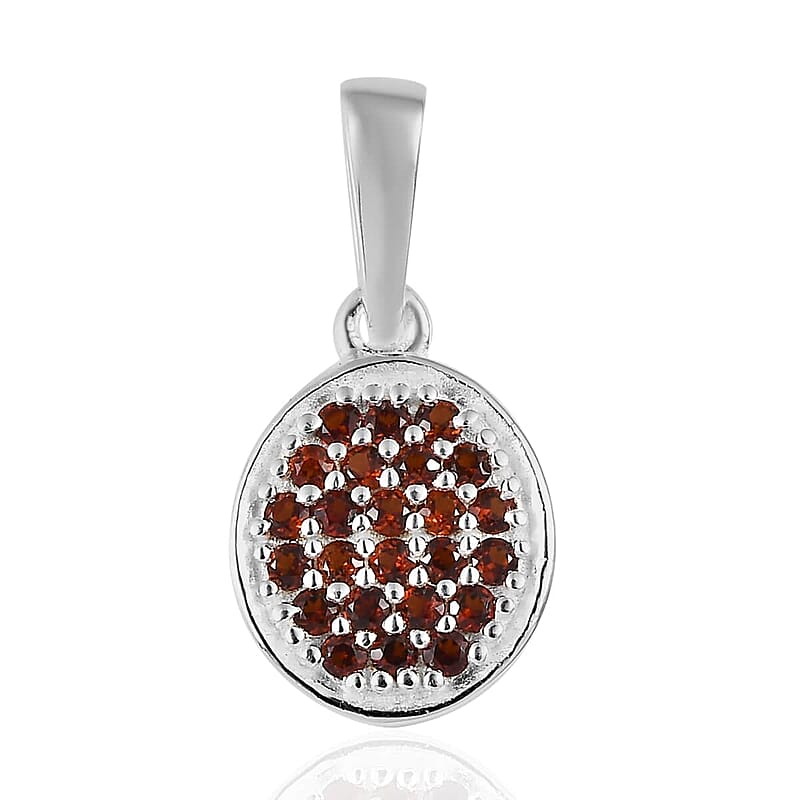 Mozambique Garnet Pendant without Chain in Sterling Silver 0.25 ctw