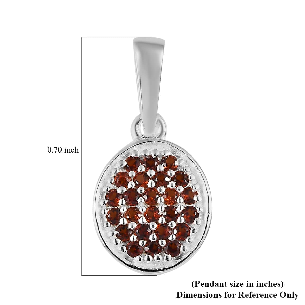 Mozambique Garnet Pendant in Sterling Silver 0.25 ctw image number 5