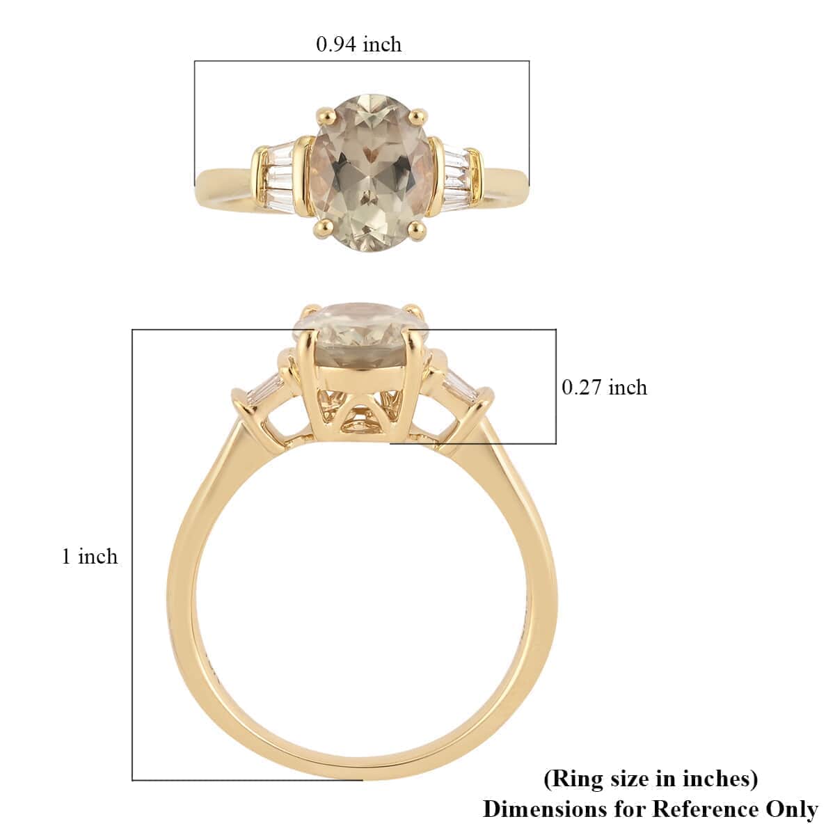 Iliana 18K Yellow Gold AAA Turkizite and G-H SI Diamond Ring (Size 10.0) 2.25 ctw image number 2