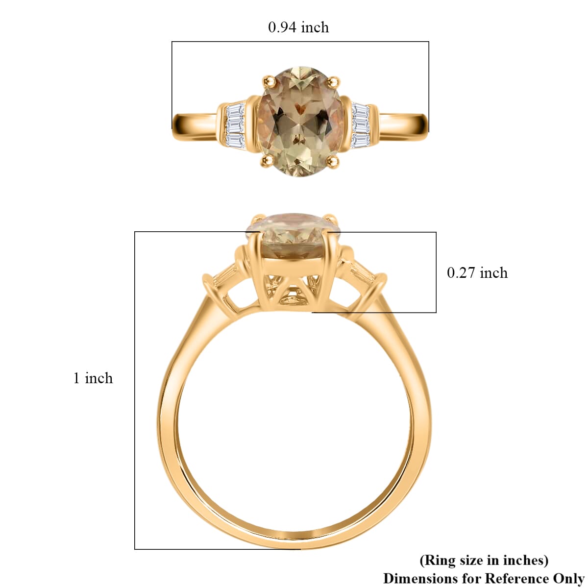 Iliana 18K Yellow Gold AAA Turkizite, Diamond (G-H, SI) (0.25 cts) Ring (Size 8.5) 2.25 ctw image number 4