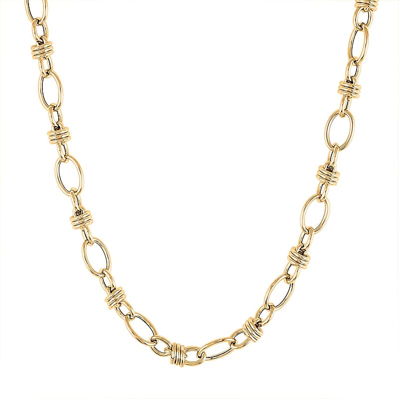 Italian 10K Yellow Gold 8.3mm Rolling Rolo Necklace 18-20 Inches 8.8 Grams