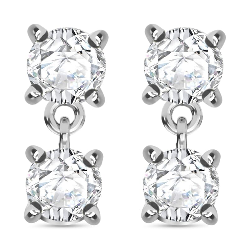 18K White Gold G-H SI Diamond Earrings 1.60 ctw