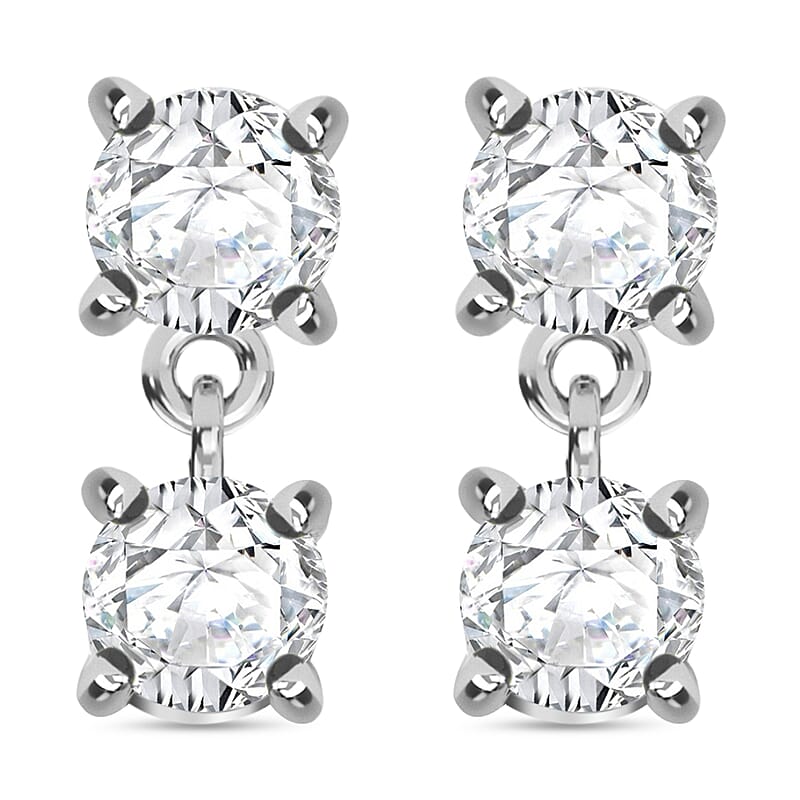18K White Gold G-H SI Diamond Earrings 1.60 ctw