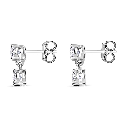 18K White Gold G-H SI Diamond Earrings 1.60 ctw
