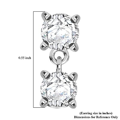 18K White Gold G-H SI Diamond Earrings 1.60 ctw
