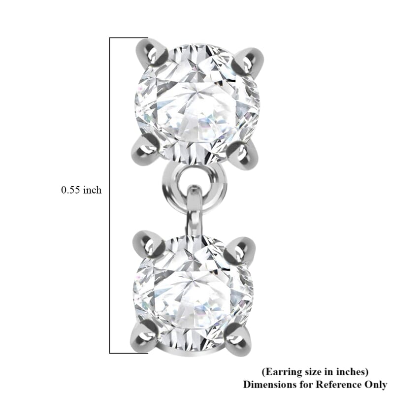 18K White Gold G-H SI Diamond Earrings 1.60 ctw