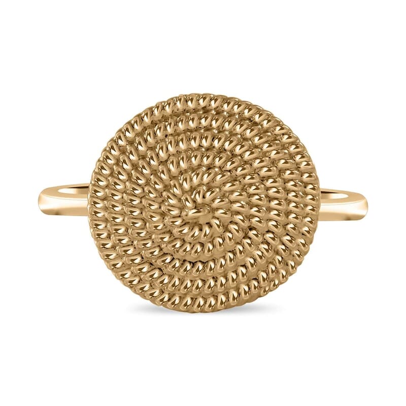 Luxoro 10K Yellow Gold Rope Chain Texture Ring (Size 10.0) 3 Grams