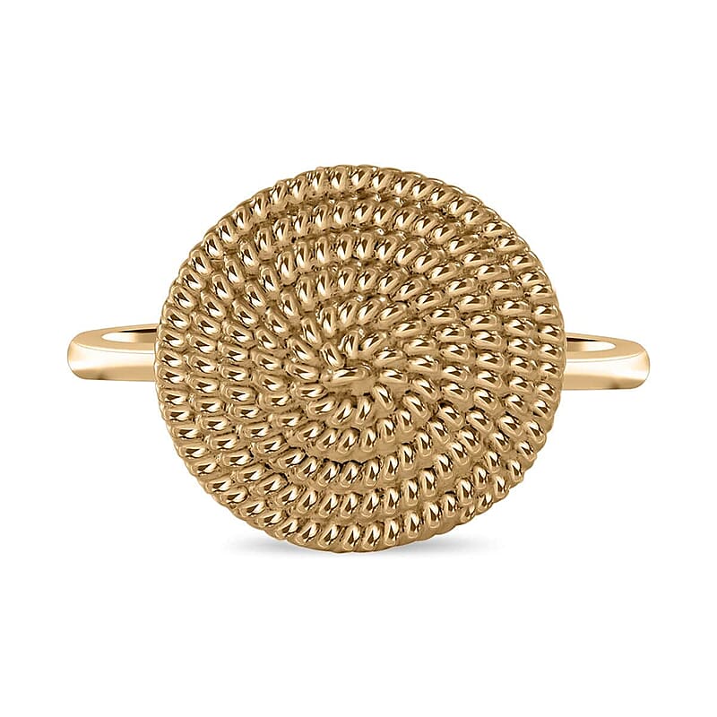 Luxoro 10K Yellow Gold Rope Chain Texture Ring (Size 10.0) 3 Grams