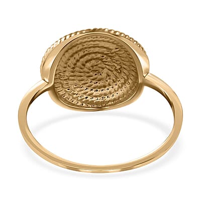 Luxoro 10K Yellow Gold Rope Chain Texture Ring (Size 10.0) 3 Grams