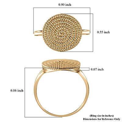 Luxoro 10K Yellow Gold Rope Chain Texture Ring (Size 10.0) 3 Grams