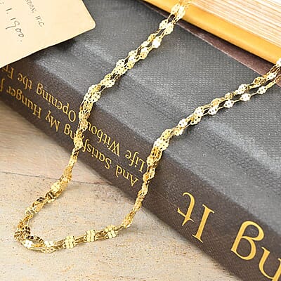 Clover Petali Italian Necklace in 10K Yellow Gold 2.20 Grams 60 Inches