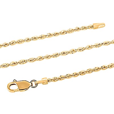14K Yellow Gold 1.5mm Rope Chain Necklace 22 Inches 1.60 Grams