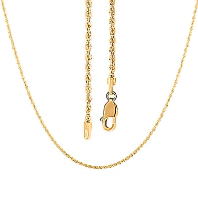 14K Yellow Gold 1.5mm Rope Chain Necklace 22 Inches 1.60 Grams
