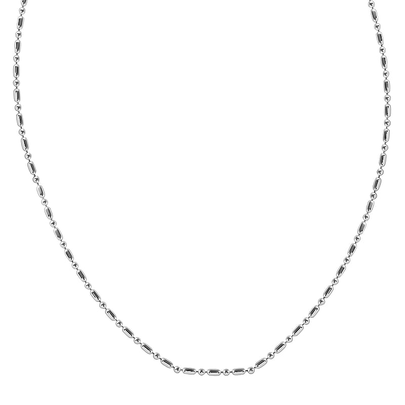 Sterling Silver Beaded and Barrel Link Chain 18 Inches 1.82 Grams