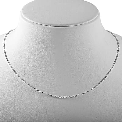Sterling Silver Beaded and Barrel Link Chain 18 Inches 1.82 Grams