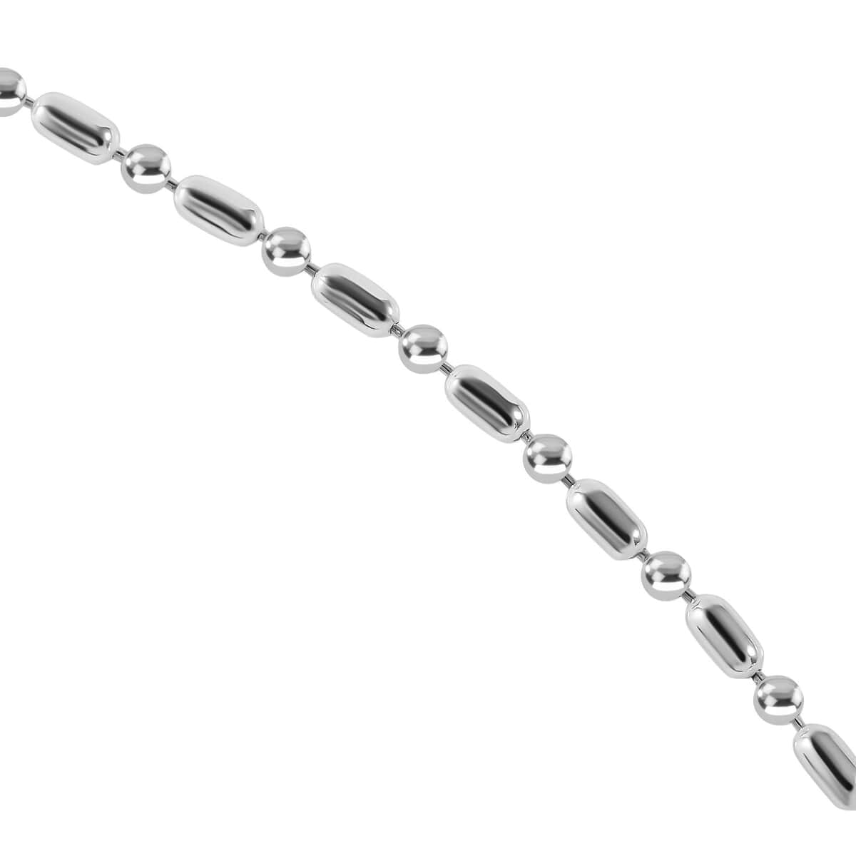 Sterling Silver Beaded and Barrel Link Chain 18 Inches 1.82 Grams image number 2