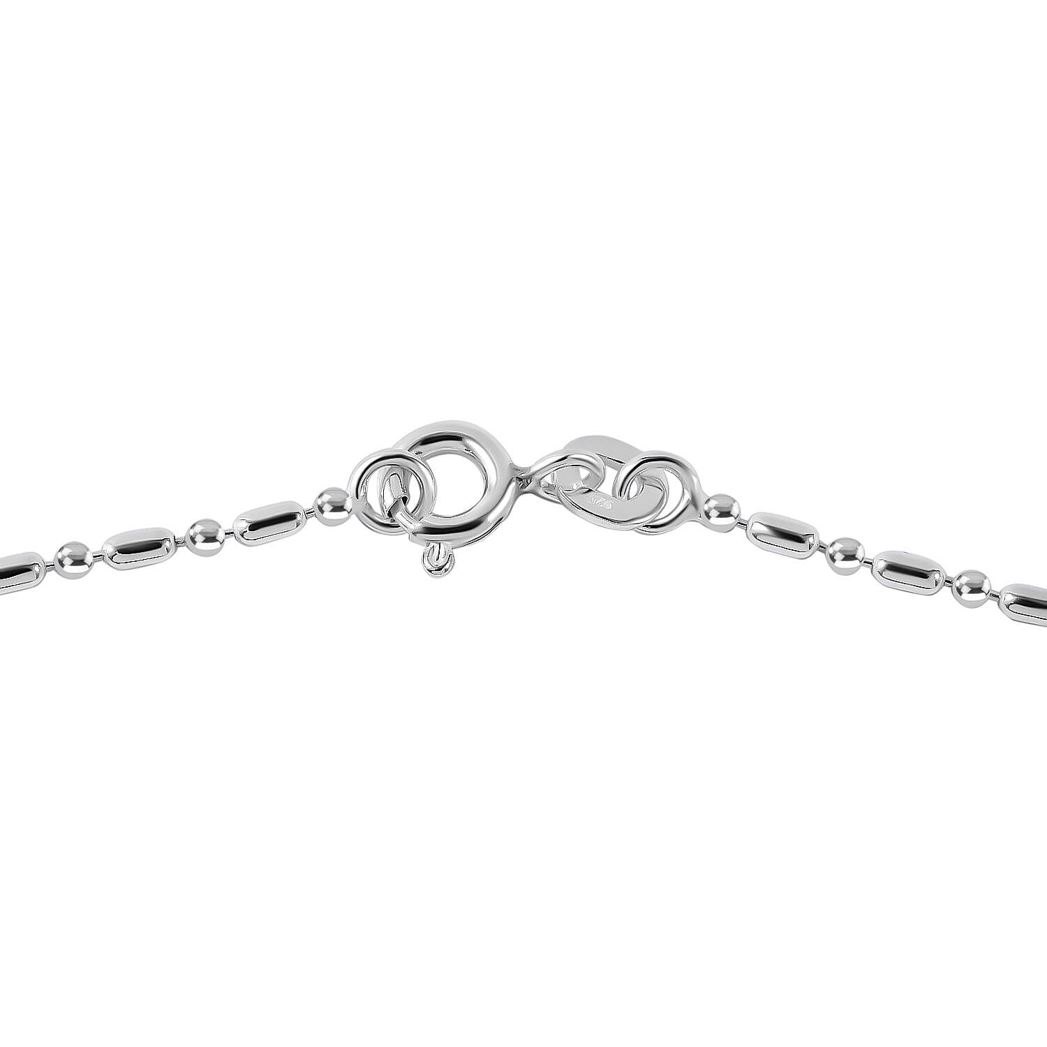 Sterling Silver Beaded and Barrel Link Chain 18 Inches 1.82 Grams