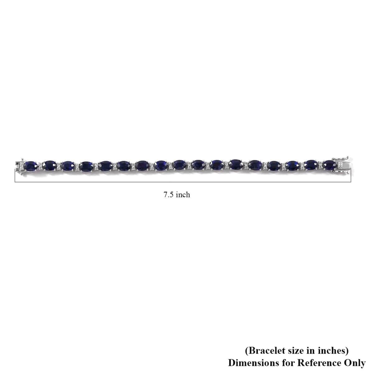 Masoala Sapphire (FF) and White Zircon Bracelet in Platinum Over Sterling Silver (7.25 In) 30.75 ctw image number 3