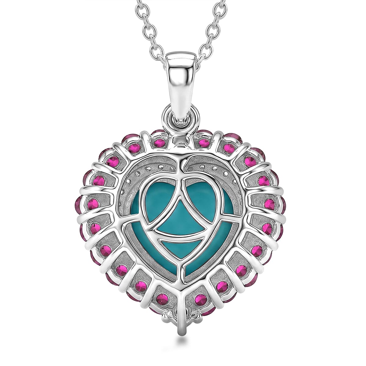 Premium Sleeping Beauty Turquoise and Multi Gemstone 3.95 ctw Pendant without Chain in 18K Vermeil Yellow Gold Over Sterling Silver
