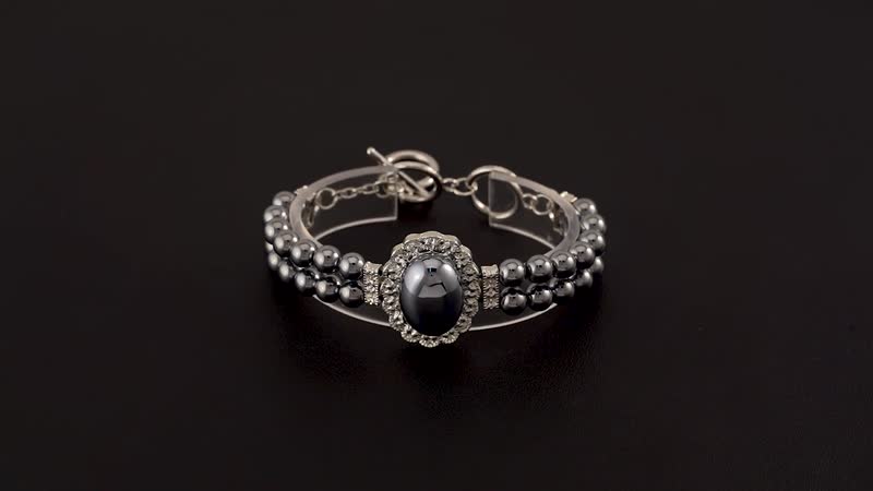Terahertz 85.00 ctw Beaded Double Row Bracelet in Silvertone (6.50-8.00In)