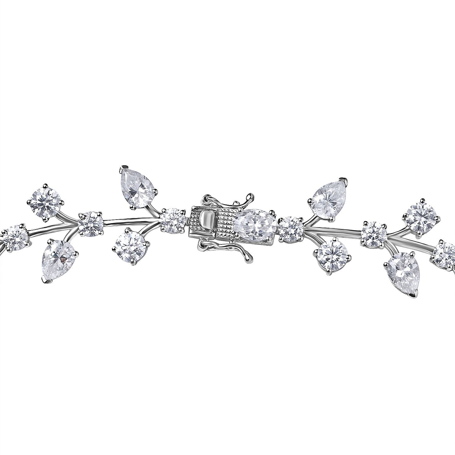 Buy Moissanite 142.50 ctw Necklace in Platinum Over Sterling