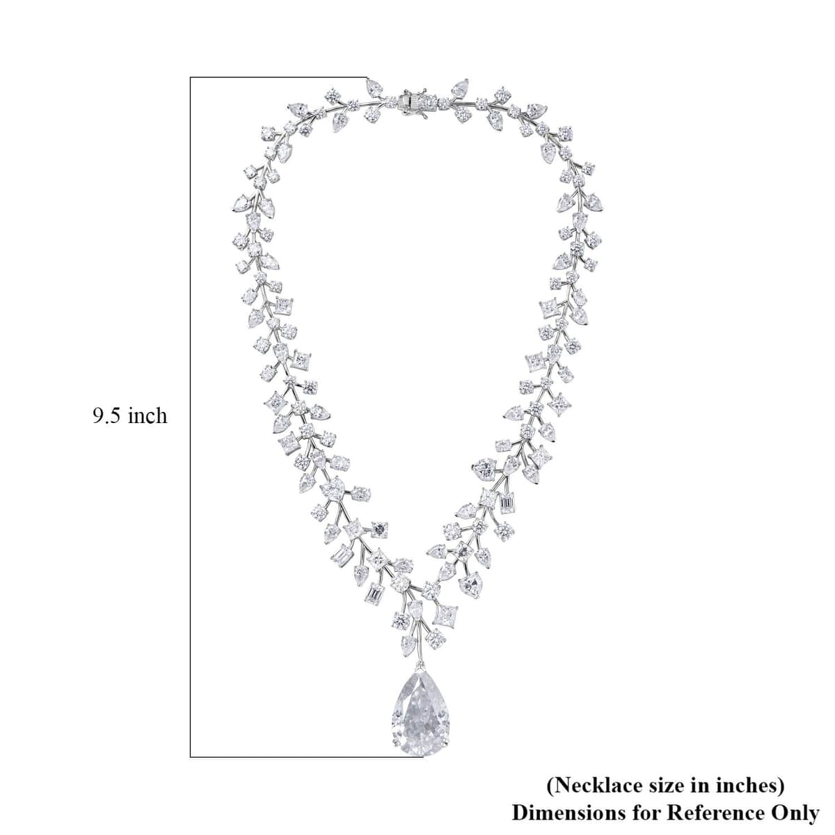 Moissanite Necklace 18 Inches in Platinum Over Sterling Silver 142.50 ctw image number 4