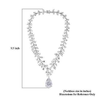 Moissanite 142.50 ctw Necklace in Platinum Over Sterling Silver 18 Inches