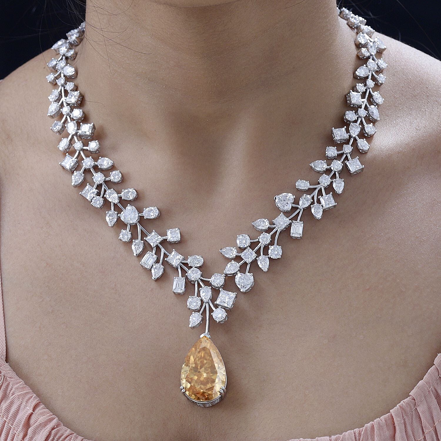 【HYERES LOR】Essence Silver(W) Moissanite Triple Necklace Designer fashion, Seoul-fully created | W Concept