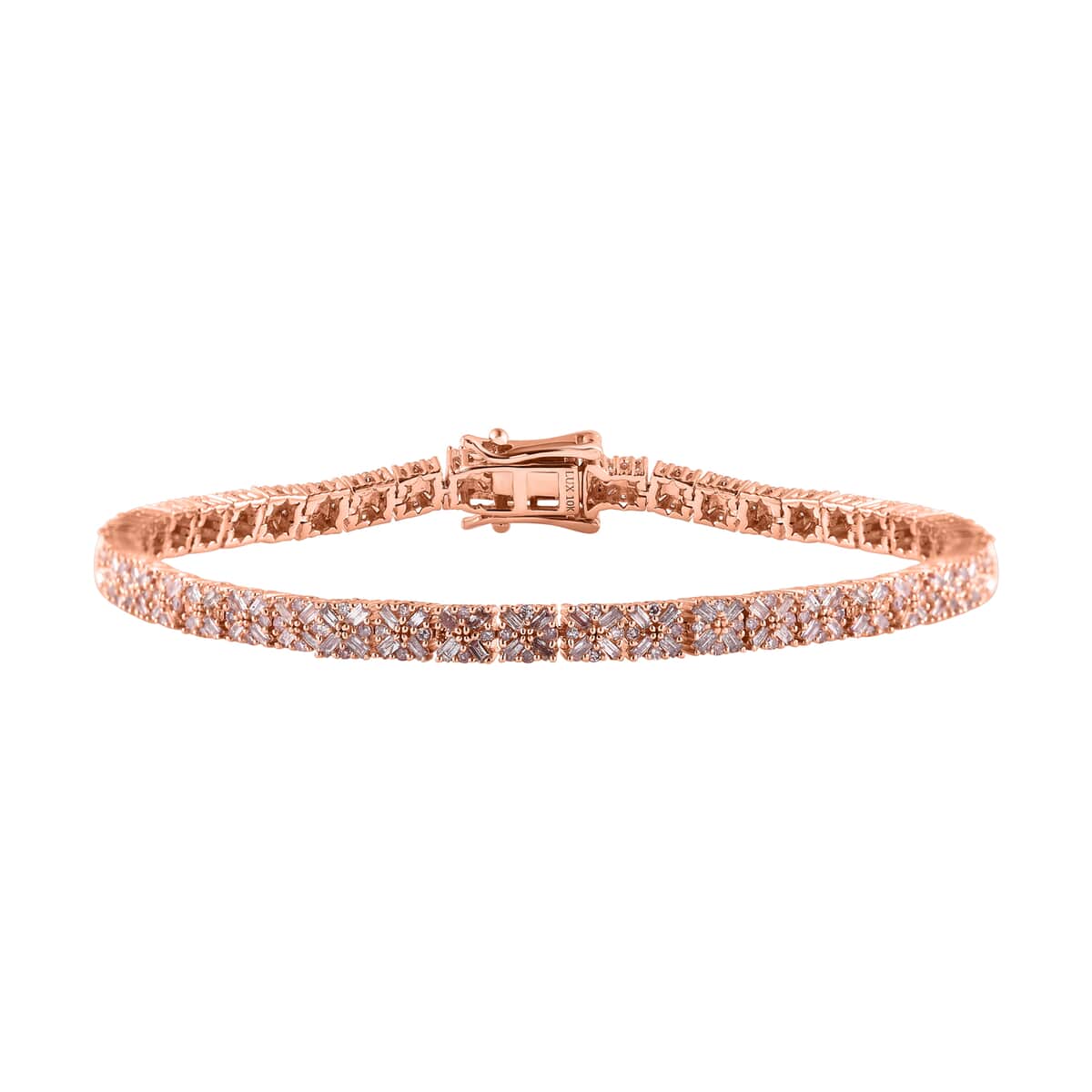 Luxoro Natural Pink Diamond I3 2.00 ctw Linking Bracelet in 10K Rose Gold (7.25 In) 11.10 Grams image number 0