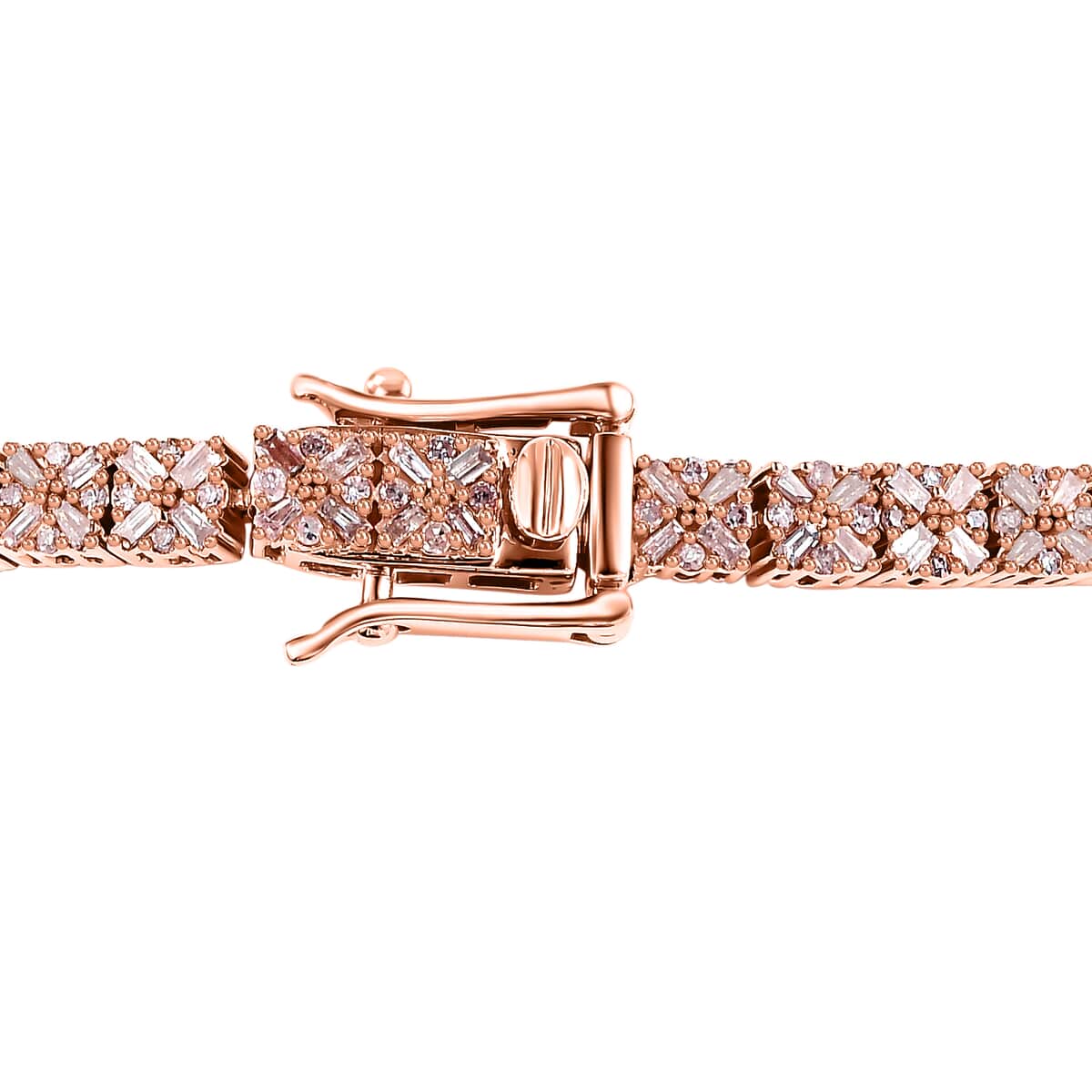 Luxoro Natural Pink Diamond I3 2.00 ctw Linking Bracelet in 10K Rose Gold (7.25 In) 11.10 Grams image number 3